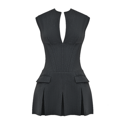 Velina - Solid Corset Pleated Mini Dress