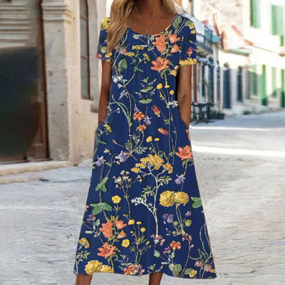 Isabella - Boho Floral Dress with Tummy Coverage