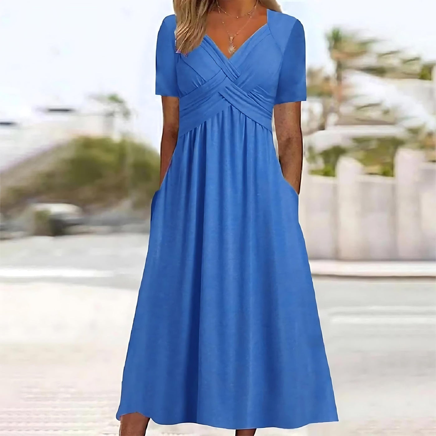 Jamaica – Elegant Midi Dress with Tummy Control