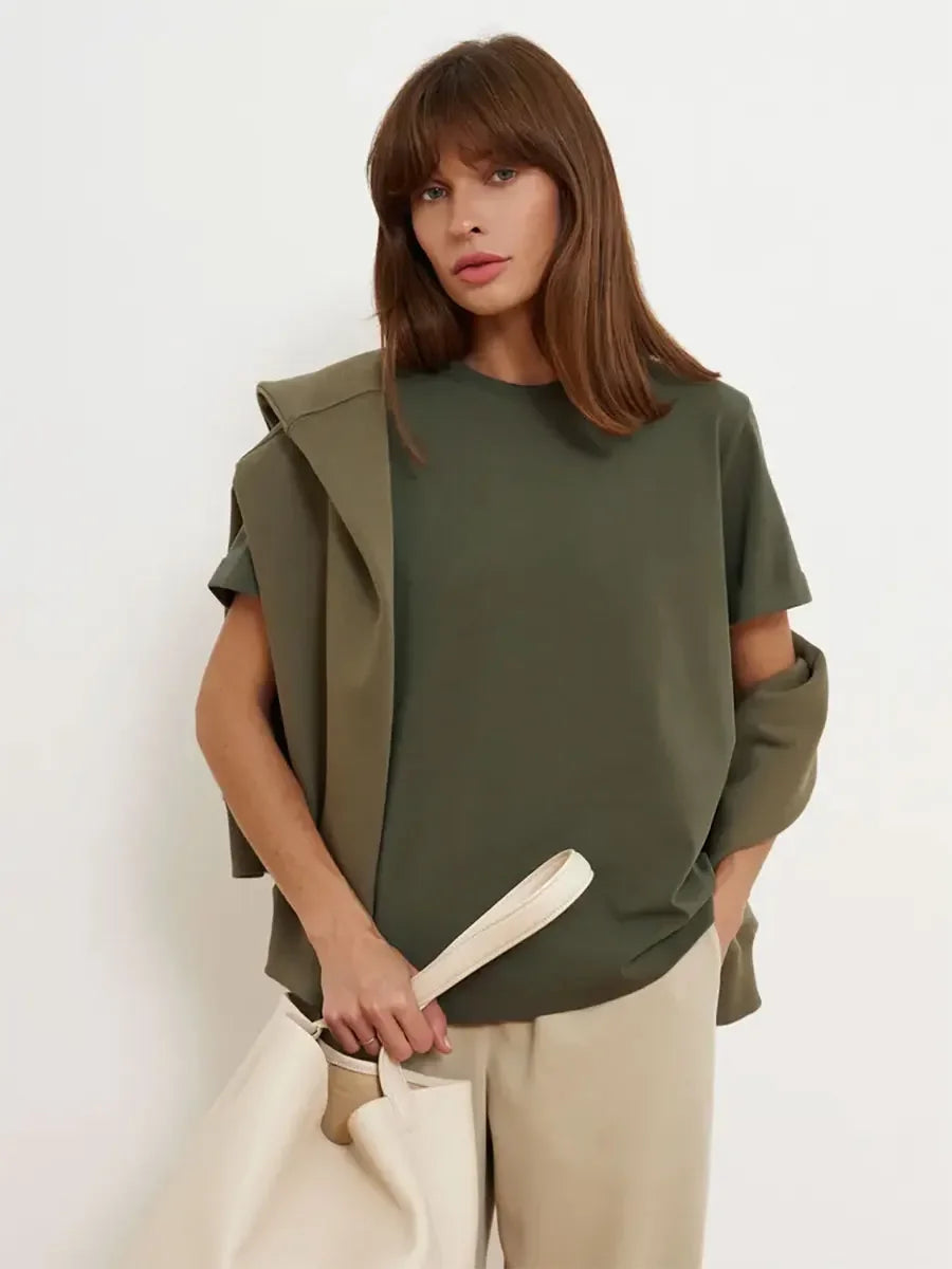 Lena | Cotton Basic Oversized T-shirt