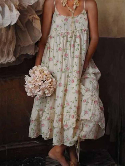 Barbara Flower Maxi Dress - Ubesværet elegance