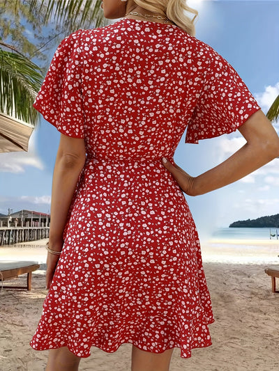 Elle | Floral Print V-neck Dress